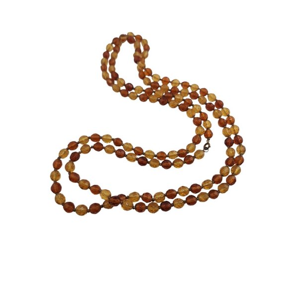 Vintage 2 Tone Faceted 56" Crystal Necklace (A5683) - Picture 3 of 5